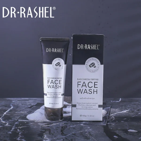 Dr. Rashel Black Charcoal Purifying Face Wash, 100g - Image 5